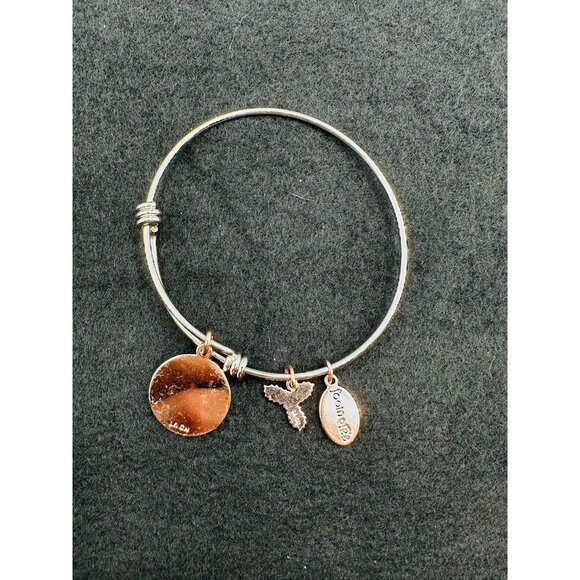 Alex and Ani Meet Me Under the Mistletoe Charm Bangle Bracelet Silver Gold Tone - Picture 7 of 10